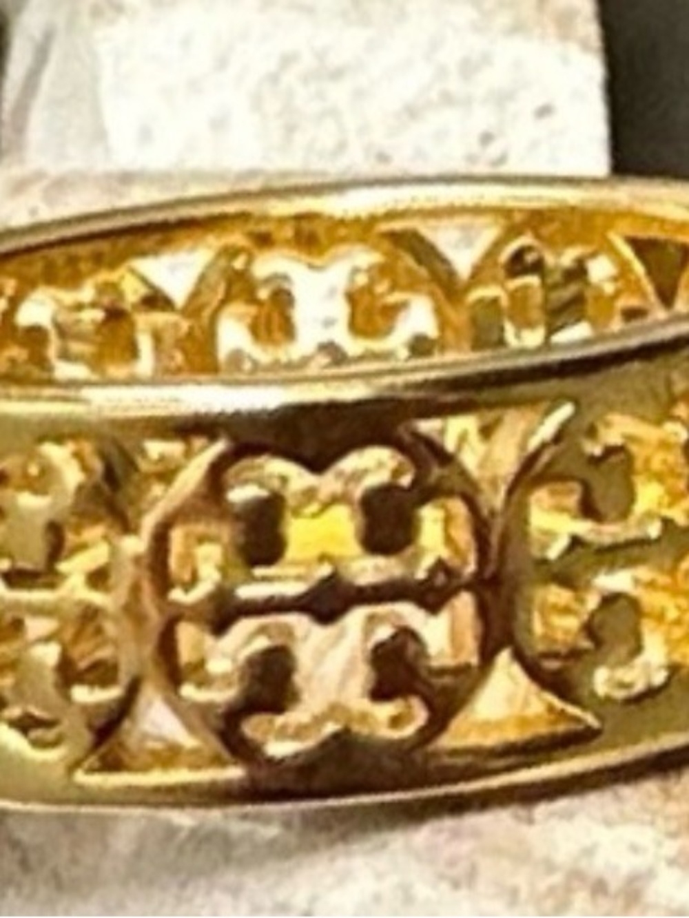 Tory Burch Kinsley logo band ring